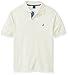 Nautica Boys' Short Sleeve Tonal Stripe Deck Polo Shirt, Bone White, Small (4)