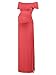 Women's Off Shoulder Short Sleeve Ruched Side Slit Bodycon Maternity Maxi Dress Coral