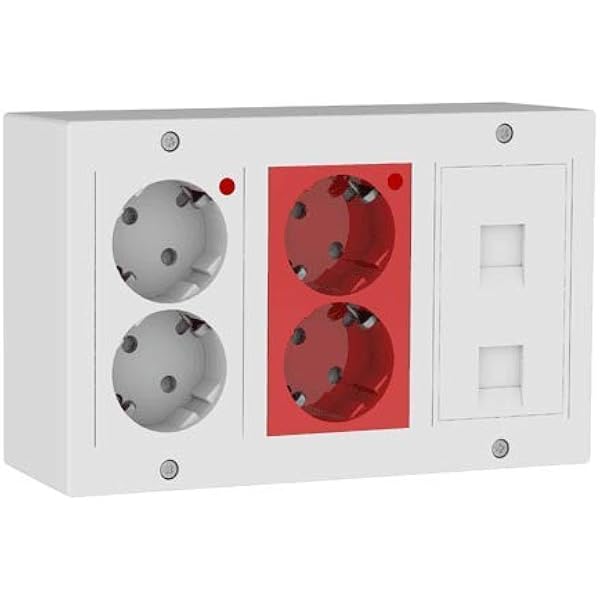 Kit puesto trabajo electrico 4 schukos y 2 RJ45 Blanco: Amazon.es: Bricolaje y herramientas