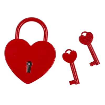 BLUECHOLON Red Love Padlock. Love Padlock with 2 Keys. Valentine's Day