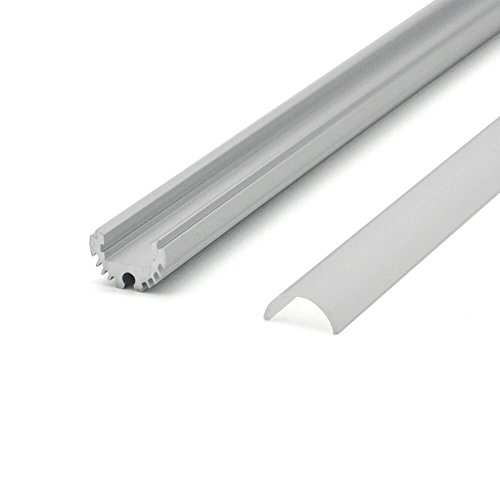Hanks 20Pack 1M/3.3ft 20X20mm Round Aluminum Channel for Home Office and Store,Suitable for 12mm LED Strip Light (20X1M Milk) - Thumbnail 2