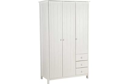Scandinavia 3 Door 3 Drawer Wardrobe White Amazon Co Uk