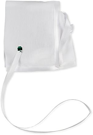 White Linen Christening Keepsake Bonnet with Embroidered Detail in Gift Box