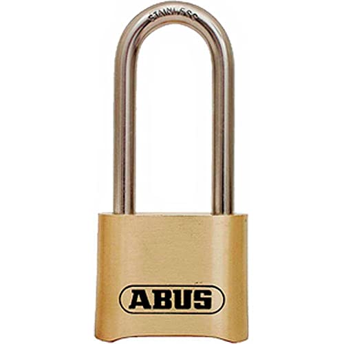 ABUS 180/50 Zahlenschloss aus massivem Messing – langer Edelstahlbügel (6,35 cm)