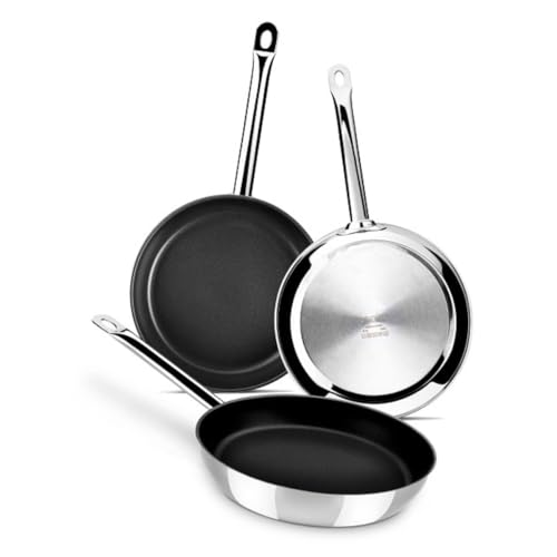 Chef Non Stick | 18 cm große Bratpfanne aus 18/10-Edelstahl mit Antihaftbeschichtung, geeignet für alle Herdarten, einschließlich Induktion