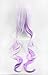 Anime Cosplay Wig Long Purple White Mixed Gradient Hair Synthetic Wigs+6 Balls+Horn+Tail