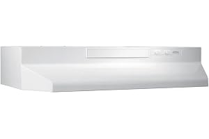 Broan-NuTone F403011 30 Inch 4 Way Convertible Under Cabinet Kitchen Stove Range Hood, White on White