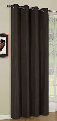 Gardinenbox Curtain opaque scarf with micro satin eyelets, matt -20405-, 20405, brown, HxB 225x140 cm