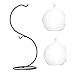 Mkono Clear Glass Vase Hanging Plant Terrarium with Black Metal Stand Tabletop Display Potted Stand for Air Plants Succelent Home Office Decor, S-Shape, 2 Globes.