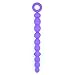 LoveI Anal Sex Toy Beads Butt Plug Diamond Oval Shaped Prostate Massager with Safe Pull Ring Handle Soft Carry Bag Unisex G Spot - Purple
