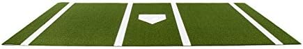 Pro-Ball Synthetic Turf Baseball/Softball Hitting Mat with Home Plate and Lines, Green - 7 feet x 12 feet