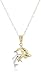 14k White and Yellow Gold Dolphin Trio Pendant Necklace, 18