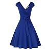 KOJOOIN Dames Vintage Avondjurken 50’s V-hals Retro Jurken Hepburn-stijl Cocktailjurk