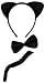 Black Cat Costume Set for Kids or Adult - Halloween, Dress Up, Cosplay Accessory Kit (Black)
