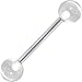 Body Candy Stainless Steel Cool and Clear Acrylic Barbell Tongue Ring Unisex 14G Tongue Piercing Body Jewelry