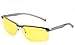 Aubig Men Polarized Light Night Vision Glasses Mirror for Driving with Case + Bag
