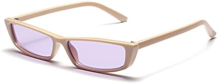 OVZA Rectangle Retro Narrow Sunglasses Women and Mens Small Frame Plastic Vintage Classic Style