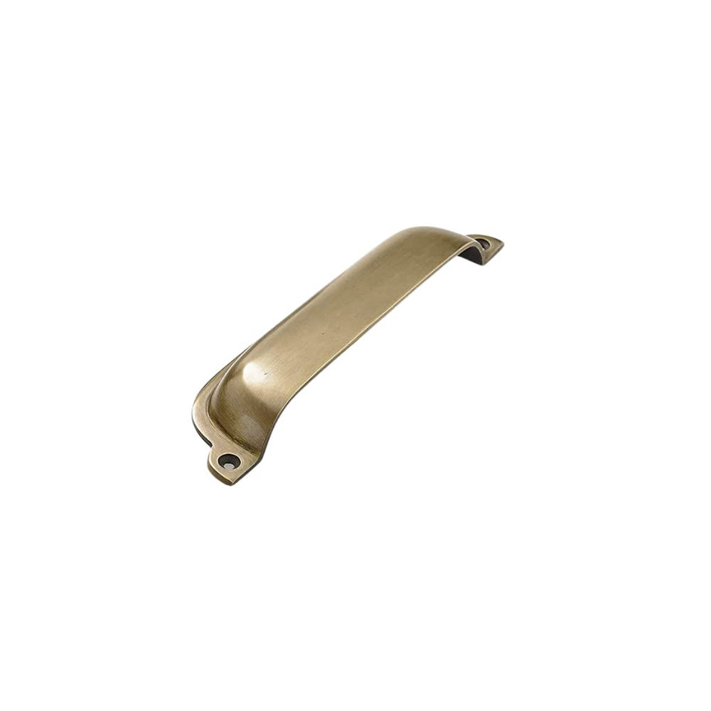 FOUNDRYMAN - Luxury Solid Brass Cup Draw Handle, Handmade & Free from Impurities - Perfect for a Kitchen Makeover - 6.5 inch x 1