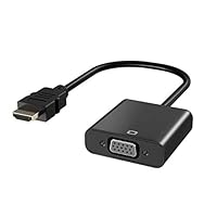 HDMI to VGA Adapter, Gold-Plated HDMI to VGA Cable Converter Male to Female for PC, Laptop, DVD, Projector, Ultrabook, Raspberry Pi, Chromebook - Black