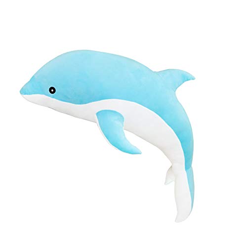 Surakey Kuscheltier Delfin 50 cm - Süße Delfin Plüschtier, Stofftier Delfin Kissen Puppen Spielzeug Geschenke für Kinder Mädchen Jungen Freunde, Blau
