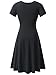 FENSACE Pockets Womens V-Neck Short Sleeve Casual Flare A Line Midi Dress