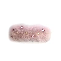 Bari Lynn Swarovski Crystal Fur Hair Clip Light Pink