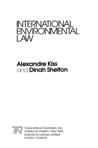International Environmental Law 0965968545 Book Cover