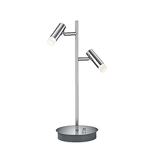 Trio Leuchten LED tafellamp Zidane, chroom, kap acryl wit 578610206