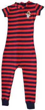 Little Keeper Sleeper Unisex Size 18-24mo-14 Short Sleeve Zippered Back Inescapable Pajamas (6/6X, Red/Navy)