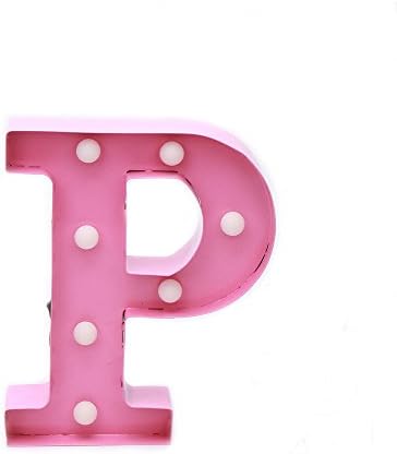 Home By Jackie GL02 Hanging 3V Vintage Metal Pink Led Letter Light (P)