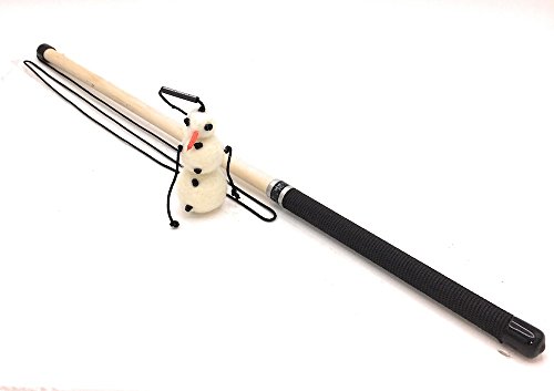 Designer cat toy wand with 100% wool felt the snow monster