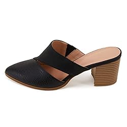 Womens Cutout Backless Mules Shoes Pointed Toe Slip