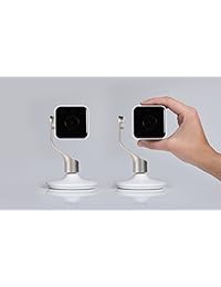 Colmena usca9000518 WiFi Cámara Inteligente para interiores, color blanco y champaña oro, Características 1080P HD livestreaming y última intervensión de detección de persona, 24 horas de almacenamiento en la nube, Grab and Go modo