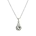 Pop Fashion 18k White Gold Round Halo Swarovski Crystal Silver Pendant Necklace (Pop Fashion 18k White Gold Round Halo Swarovski Crystal Silver Pendant Necklace)