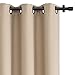 Rose Home Fashion Blackout Sliding Door Curtains, Room Darkening Thermal Insulated Curtains for Living Room Bedroom, Sliding Glass Door Drapes, 1 Panel, W52 x L84, Biscotti Beige