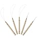 10 Pack Wooden Hair Extension Loop Needle Threader Pulling Hook Tool and Bead Device Tool for Hair or Feather Extensions (Loop Tools and Hooks)