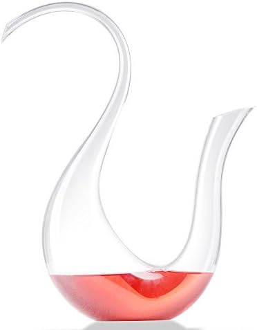 Hanzeek Mouth-blown Lead-free Swan shape 50 oz(1500ml) Crystal Glass Wine Aerator Decanter Red Wine Carafe(B style)
