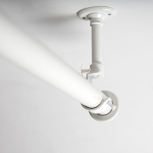 RoomDividersNow 36in-56in Hanging Curtain Rod with Brackets, White