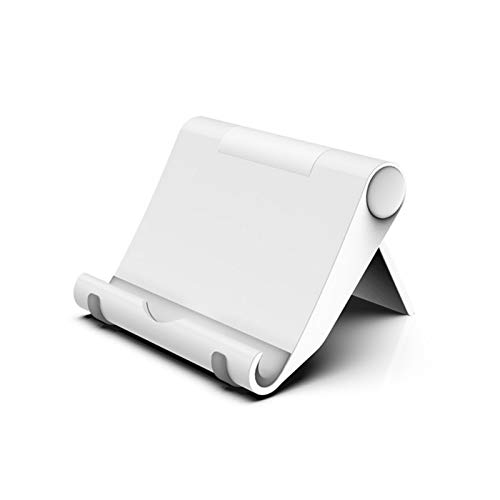 Mobile Phone Stand, Desktop Mobile and Tablet Holder with Adjustable Angle Video Call Mount Compatible with iPhone 13 Pro Max 12 11 XR XS 8 SE Galaxy S21 S20 FE S10 A51 A21s Huawei P40 Pixel 6 (White)
