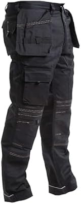 Apache Workwear Men's Polycotton Holster Trousers Black 30W 29L Cordura Pockets view 8
