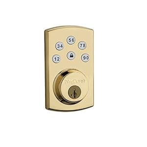 Kwikset 907 Powerbolt 2.0 Electronic Deadbolt featuring SmartKey in Polished Brass