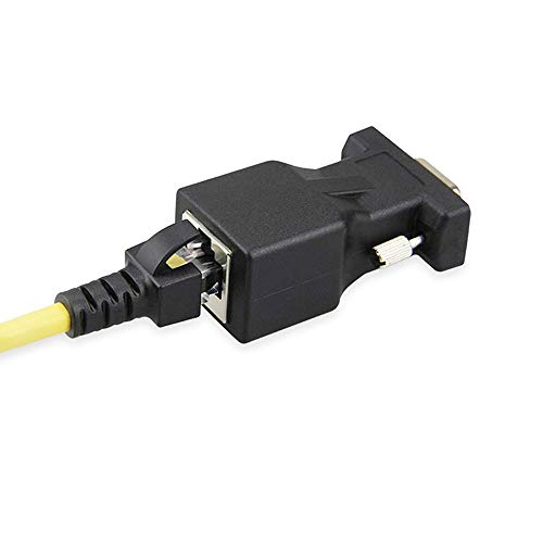 DB9 RS232 Female Port to RJ45 Female Connector Network Adapter, DB9 Serial Port Extender to LAN CAT5 CAT6 RJ45 Network Ethernet Cable Adapter - Thumbnail 3