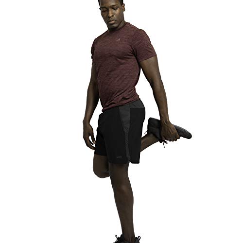 Alive Men's Tee Shirt Active Quick Dry Workout Short Sleeve Shirts Crew Neck (Coach Red Heather, Large) - Thumbnail 4