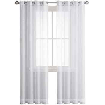 38 W X 63 L Each Panel Beige 2 Pieces Crushed Semi Sheer