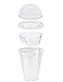 Pack of 25 Clear Plastic Parfait Cup 12 oz with Insert, Flat Lid and Dome Lid w/FDL Party Picks