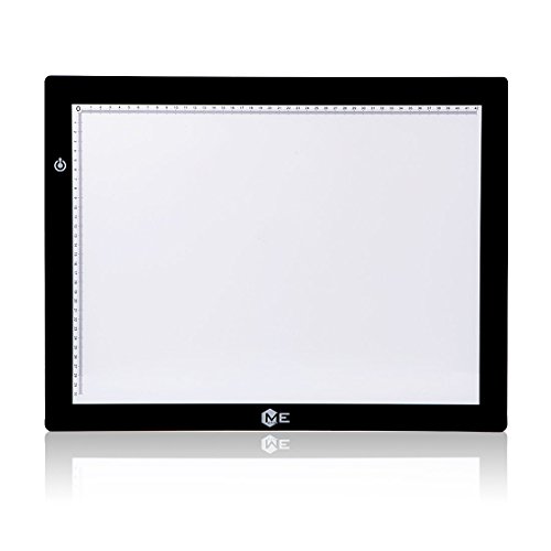 ME456 A3 LED Light Box 12x17 Inch Light Pad 12V DC Power Light Table for Tracing (Black)