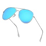 Polarized Aviator Sunglasses for Men Metal Mens Sunglasses Driving Unisex Classic Sun Glasses for Men/Women Blue