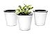 Mkono Self Watering Planters White Plastic Flower Pots for Indoor Plant L, Set of 3