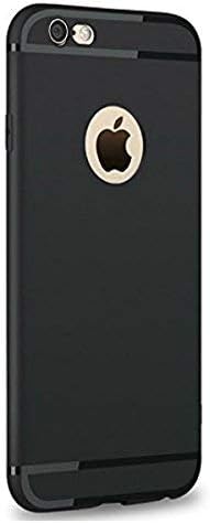 STARZ Soft Silicone with Anti Dust Plugs Shockproof Slim Back Cover Case for Apple iPhone 6/6S (Black)
