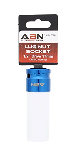 ABN 1/2in Impact Drive 17mm Lug Nut Socket – Non-Marring, Color-Coded, Laser-Etched, Thin-Walled Wheel Rim Protector